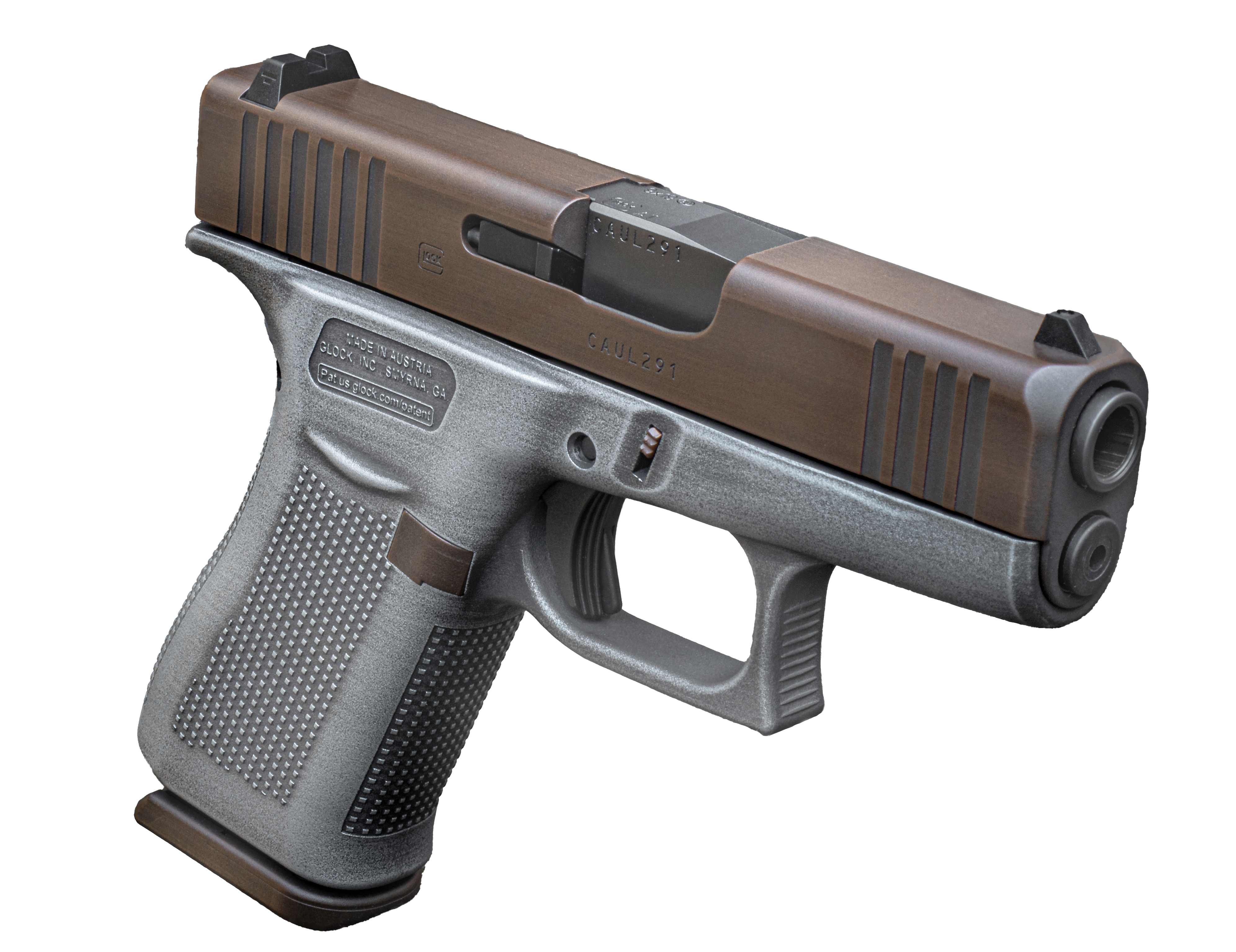 GLOCK 43X 9MM PILLAGER BRONZE SILVER BATTLE SCT - Pistols